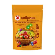 Осіннє добриво для фруктових дерев і ягідних кущів Супер Добриво водорозчинне 250 г Осіннє добриво для фруктових дерев і ягідних кущів Супер Добриво водорозчинне 250 г