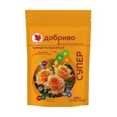 Осіннє добриво для троянд та інших квітучих Супер Добриво водорозчинне 250 г Осіннє добриво для троянд та інших квітучих Супер Добриво водорозчинне 250 г