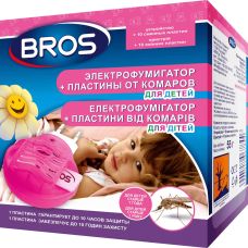 Електрофумігатор з пластинами для захисту дітей від комарів, Bros Польща, пластин 10 шт