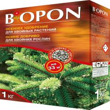 Добриво гранульоване осіннє для хвойних рослин, Biopon Польща, коробка 1 кг