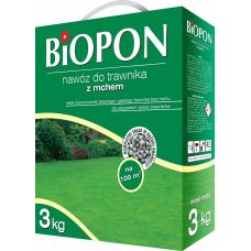 Добриво гранульоване для газонів з мохом, Biopon Польща, мішок 3 кг