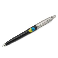 Ручка кулькова Parker Jotter Ukraine Originals Black CT BP Тризуб фігурний на фоні Прапора в подар.коробці