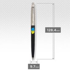 Ручка кулькова Parker Jotter Ukraine Originals Black CT BP Тризуб фігурний на фоні Прапора в подар.коробці