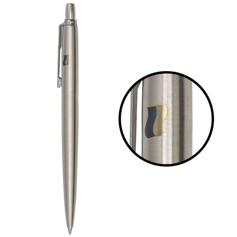 Ручка шариковая Parker Jotter Ukraine Stainless Steel CT BP Флаг сине-желтый в подар.коробке