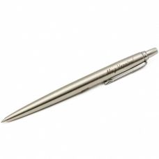 Ручка шариковая Parker Jotter Ukraine Stainless Steel CT BP Трезубец + Доброго вечора! Ми з України! в подар.коробке