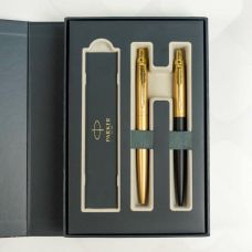 Набор Parker Jotter XL Monochrome Gold GT BP + Matt Black & Gold GT BP, 2 шариковые ручки в подар. упак.
