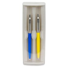 Набор Parker Jotter Ukraine Originals Blue CT Gel + Yellow CT BP, шариковая ручка + гелевая ручка в подар.футляре Набор Parker Jotter Ukraine Originals Blue CT Gel + Yellow CT BP, шариковая ручка + гелевая ручка в подар.футляре