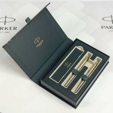 Набір Parker Jotter Stainless Steel GT FP+BP, перова ручка + кулькова ручка у подар. пак.