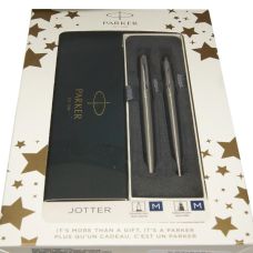 Набор Parker Jotter Stainless Steel GT FP+BP, перьевая ручка + шариковая ручка в подар.коробке
