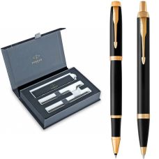 Набор Parker IM Black GT RB+BP, шариковая ручка + ручка-роллер в подар. упак.
