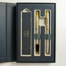 Набор Parker IM Brushed Metal GT FP+BP, перьевая ручка + шариковая ручка в подар. упак.