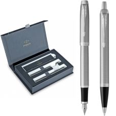 Набор Parker IM Stainless Steel CT FP+BP, перьевая ручка + шариковая ручка в подар. упак.