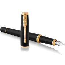 Набір Parker Urban Muted Black GT FP F, перова ручка + блокнот Parker у подар. пак.