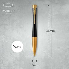 Набор Parker Urban Muted Black GT BP, шариковая ручка + блокнот Parker в подар. упак.