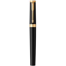 Набор Parker Ingenuity Black Lacquer GT FP F, перьевая ручка + блокнот Parker в подар упак.