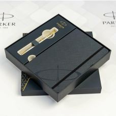 Набор Parker Sonnet Stainless Steel GT BP, шариковая ручка + блокнот Parker в подар. упак.