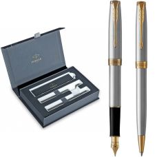 Набір Parker Sonnet Stainless Steel GT FP+BP, перова ручка + кулькова ручка у подар. пак.