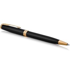 Набор Parker Sonnet Matte Black Lacquer GT BP, шариковая ручка + блокнот Parker в подар. упак.
