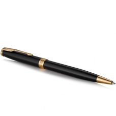 Набір Parker Sonnet Black Lacquer GT BP, ручка кулькова + блокнот Parker у подар. пак.