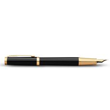 Ручка перова Parker Ingenuity Black Lacquer GT FP F в подар.футлярі