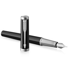 Ручка перьевая Parker Ingenuity Black Lacquer CT FP F в подар.футляре
