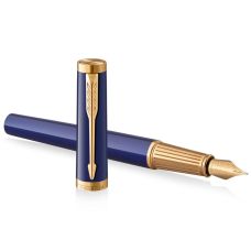 Ручка перьевая Parker Ingenuity Blue Lacquer GT FP F в подар.футляре