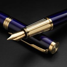 Ручка перьевая Parker Ingenuity Blue Lacquer GT FP F в подар.футляре
