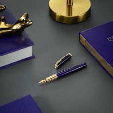 Ручка перьевая Parker Ingenuity Blue Lacquer GT FP F в подар.футляре