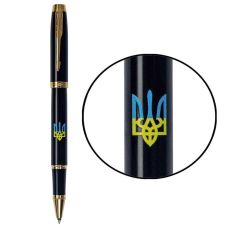 Ручка-роллер Parker IM Ukraine Black GT RB Трезубец сине-желтый в подар.коробке