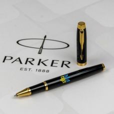 Ручка-ролер Parker IM Ukraine Black GT RB Тризуб синьо-жовтий в подар.коробці