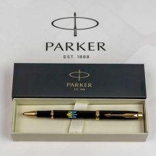 Ручка-ролер Parker IM Ukraine Black GT RB Тризуб синьо-жовтий в подар.коробці