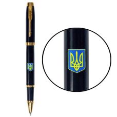 Ручка-роллер Parker IM Ukraine Black GT RB Герб Украины сине-желтый в подар.коробке