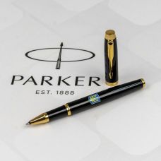 Ручка-ролер Parker IM Ukraine Black GT RB Герб України синьо-жовтий в подар.коробці