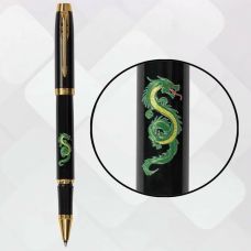 Ручка-ролер Parker IM Zodiac Black GT RB Зелений Дерев'яний Дракон в подар.коробці