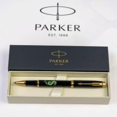 Ручка-ролер Parker IM Zodiac Black GT RB Зелений Дерев'яний Дракон в подар.коробці