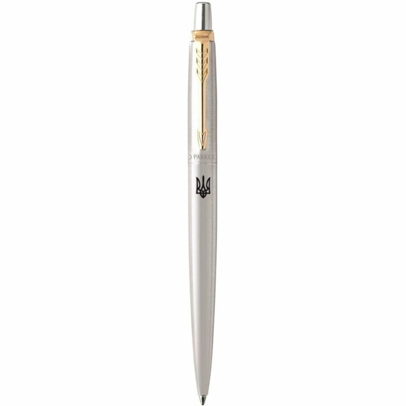 Ручка шариковая Parker Jotter 17 Stainless Steel GT BP 16 032_TR сталь с поз., Трезубец