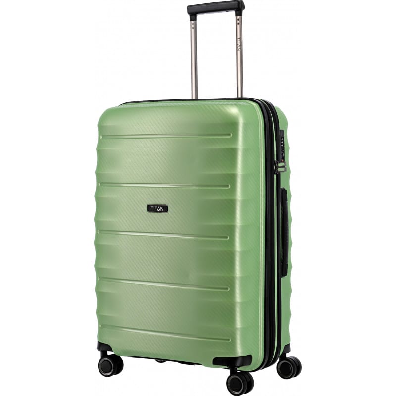 Валіза Titan Highlight Green Metallic М Exp. на 4 колесах, 73/79 л, зелена Валіза Titan Highlight Green Metallic М Exp. на 4 колесах, 73/79 л, зелена