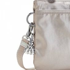 Сумочка Kipling Basic Plus Riri Metallic Glow, 3 л, 24x16x6,5 см, серебристая