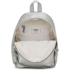 Рюкзак Kipling Basic Plus New Delia Compact Bright Metallic, 5 л, 18x23,5x13 см, серебристый