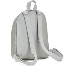 Рюкзак Kipling Basic Plus New Delia Compact Bright Metallic, 5 л, 18x23,5x13 см, серебристый