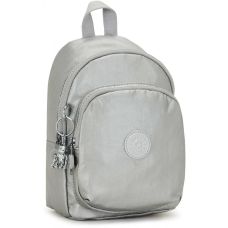 Рюкзак Kipling Basic Plus New Delia Compact Bright Metallic, 5 л, 18x23,5x13 см, серебристый