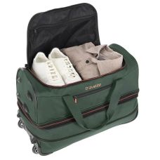 Дорожная сумка Travelite Basics Dark Green S exp на 2 колесах, зеленая