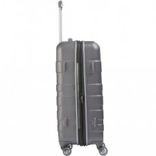 Валіза Travelite Vector Anthracite M+ на 4 колесах, сіра