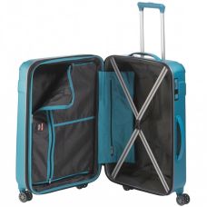 Чемодан Travelite Vector Turquoise M+ на 4 колесах, голубой