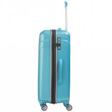 Чемодан Travelite Vector Turquoise M+ на 4 колесах, голубой