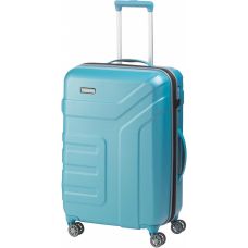 Чемодан Travelite Vector Turquoise M+ на 4 колесах, голубой