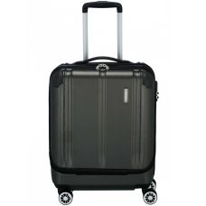 Чемодан Travelite City Anthracite S с карманом д/ноутбука на 4 колесах, серый