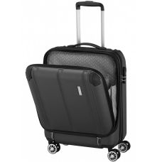 Чемодан Travelite City Anthracite S с карманом д/ноутбука на 4 колесах, серый