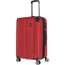 Валіза Travelite City Red M exp на 4 колесах, червона