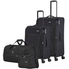 Чемодан Travelite Chios Black М exp на 4 колесах, черный